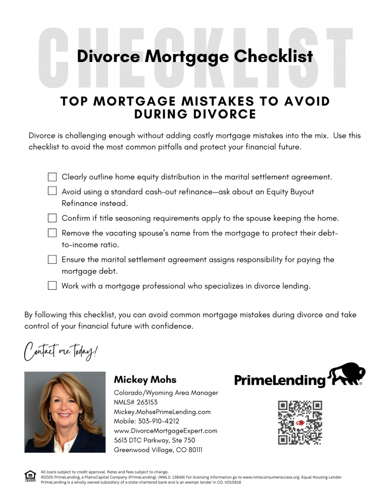 Divorce Mortgage Expert Checklist Document Image 1